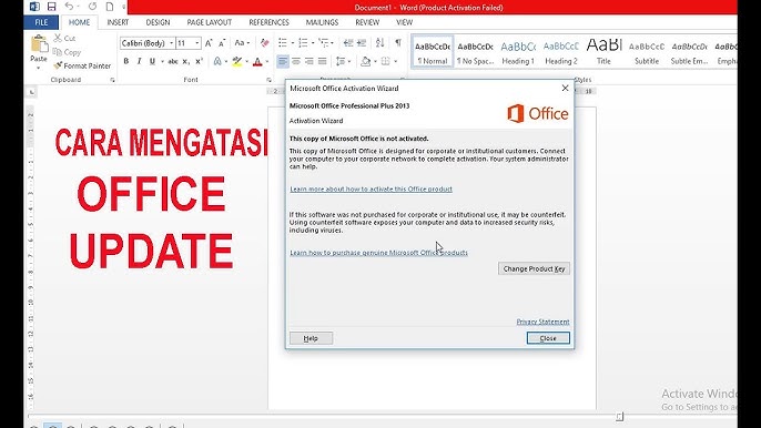 Product Active Failed Di Microsoft Word Dan Cara Mengatasinya